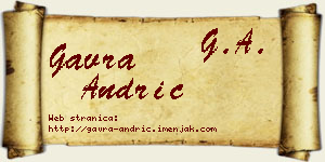 Gavra Andrić vizit kartica